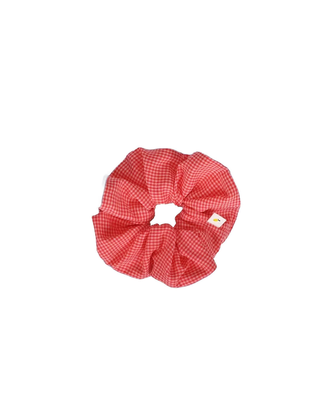 Haar accessoire - Scrunchie gingham flower+rose-1