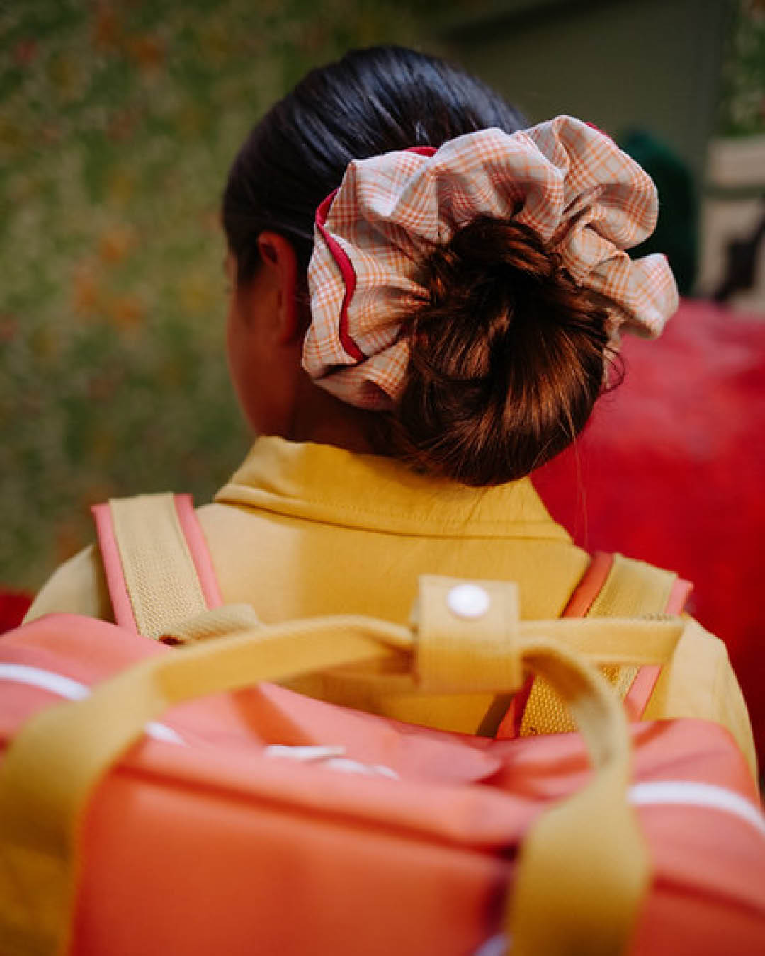 Haar accessoire - Scrunchie tartan fern+rosehip