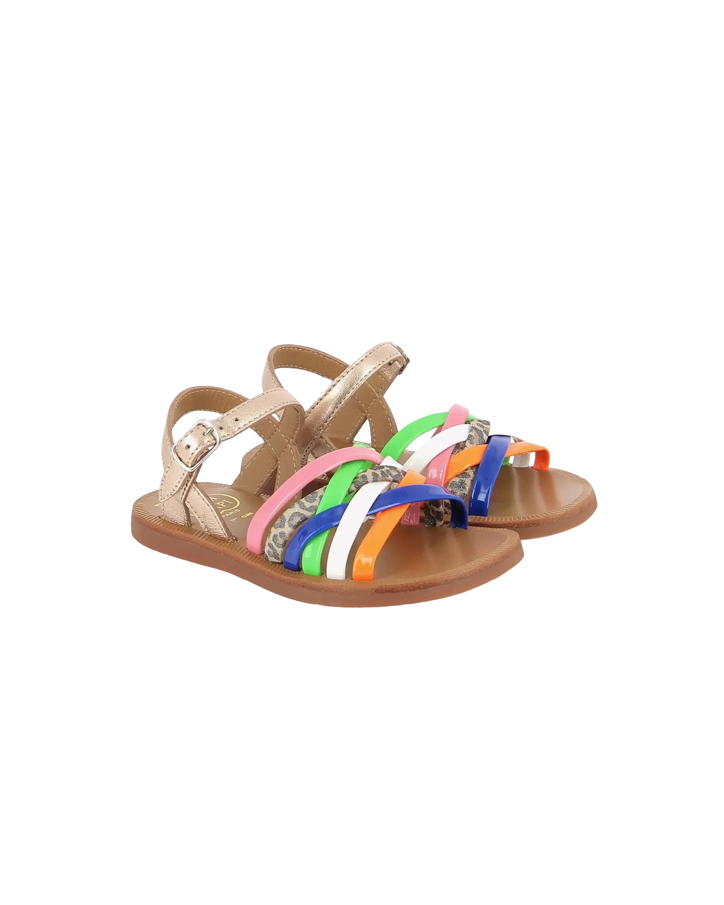 Sandaal - Plagette Lux cuivre-multi fluo-zoom-1