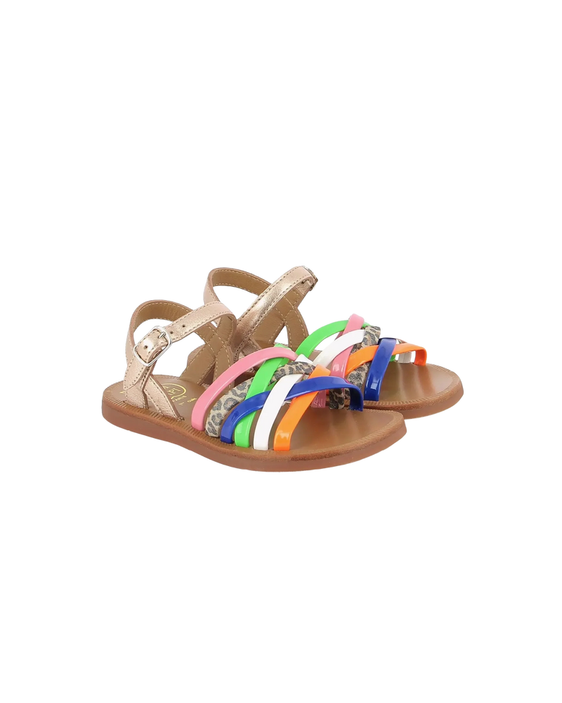 Sandaal - Plagette Lux cuivre-multi fluo-zoom-